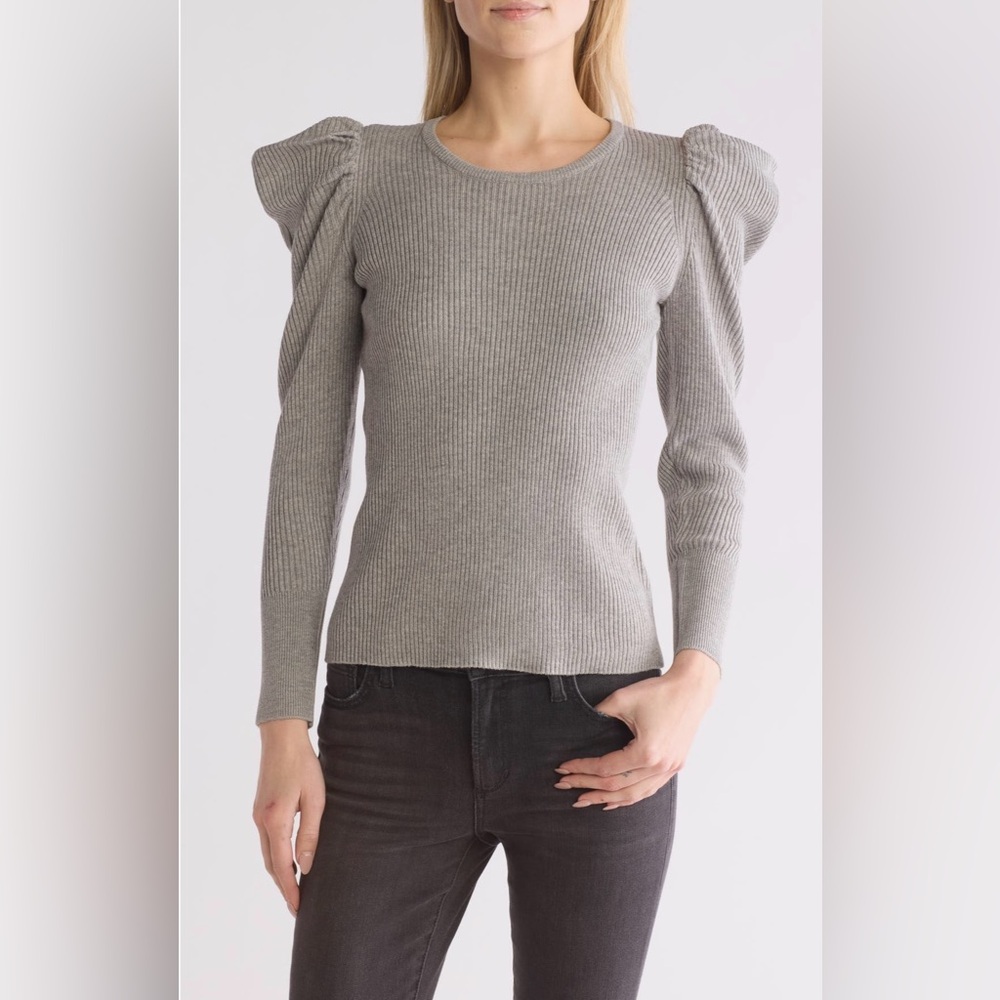 Joe’s Jeans Puff Shoulder Ribbed Sweater S